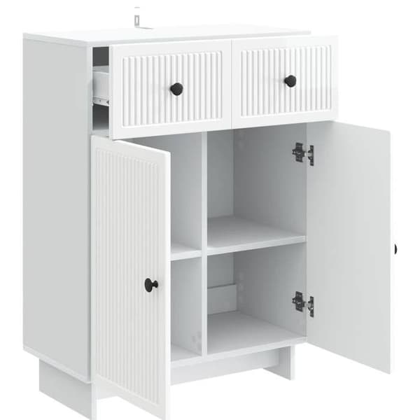 Maison Exclusive - Hvid glans buffet 66 x 34,5 x 90 cm Ingeniørtræ