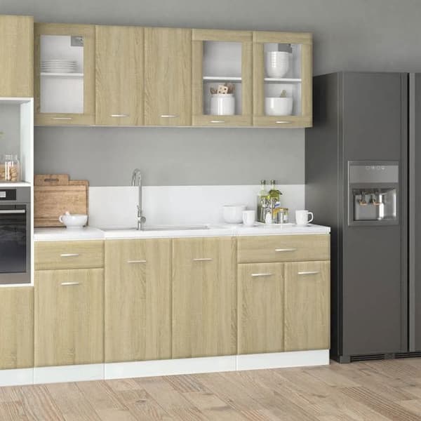 Maison Exclusive - Sæt af 4 køkkenmøbler "Lyon" i Sonoma eg