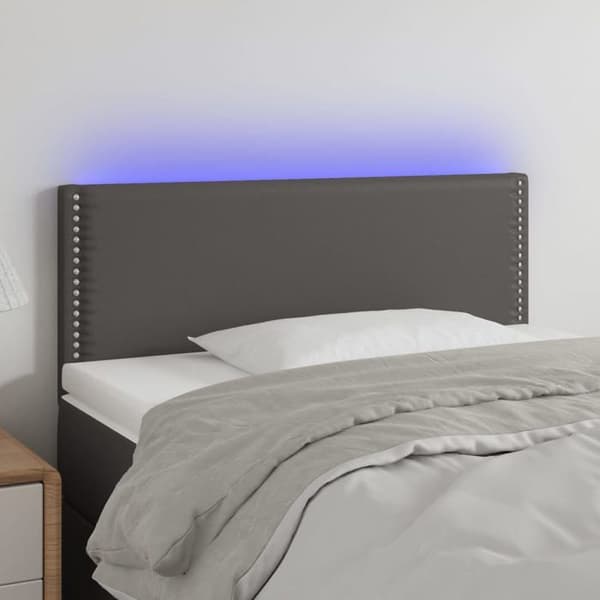 Maison Exclusive - LED Hovedgærde Grå 80x5x78/88 cm Syntetisk Læder