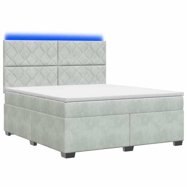 Maison Exclusive - Boxspring säng med madrass Ljusgrå 140 x 200 cm Sammet Ljusgrått