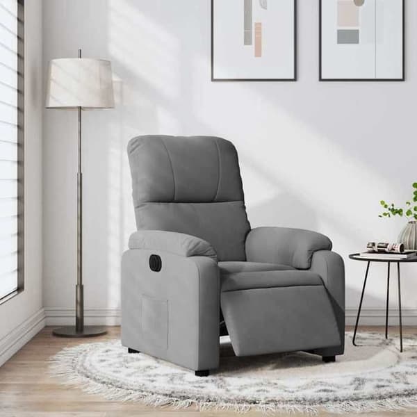 Maison Exclusive - Elektrisk lutbar fåtölj mörkgrå mikrofiber