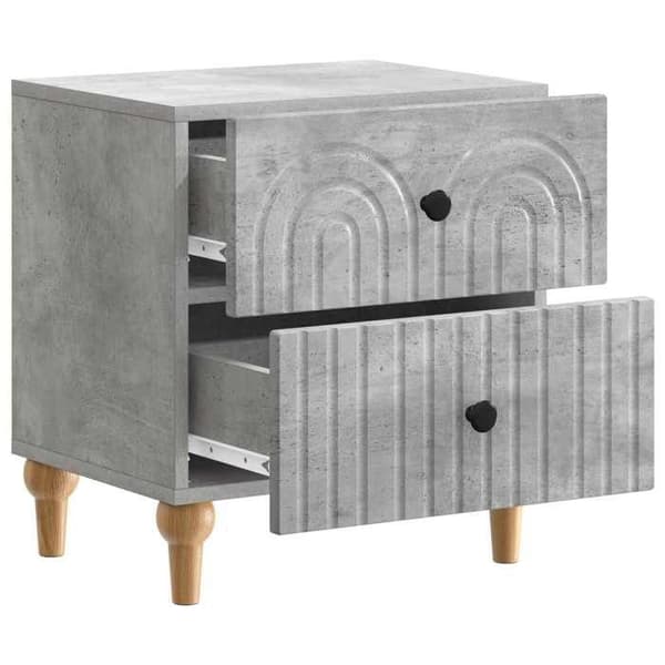 Maison Exclusive - Natbord med skuffe Grå beton 43 x 34,5 x 48 cm