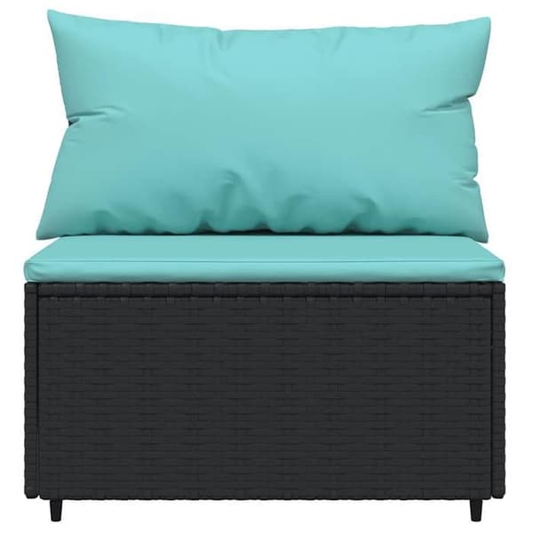 Havemøbel - EKSKLUSIVT HUS - Central sofa 2 stk - Sort - Vævet harpik - Stålramme Svart
