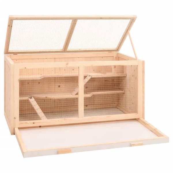 Maison Exclusive - Bur til hamster 89,5 x 45 x 45 cm i massiv fyrretræ