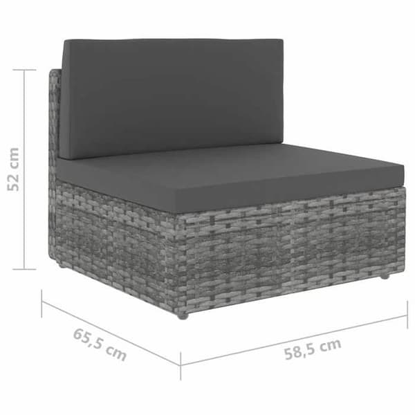 Maison Exclusive - Central sektionell soffa i flätad resin Grå