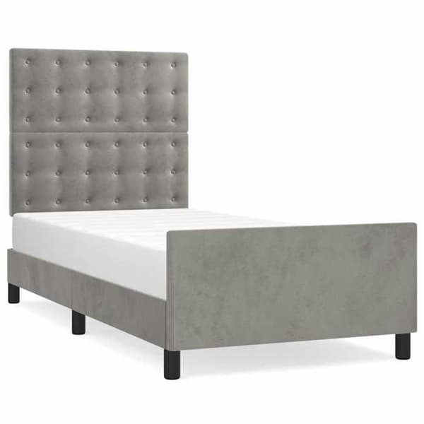 Maison Exclusive - Sängram utan madrass ljusgrå 80x200 cm sammet