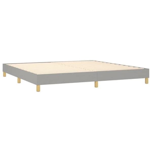 Maison Exclusive - Sängram med lameller ljusgrå 200x200 cm tyg ljusgrått