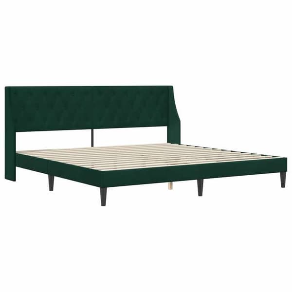 Maison Exclusive - Sängram med madrass Mörkgrön 200 x 200 cm Sammet