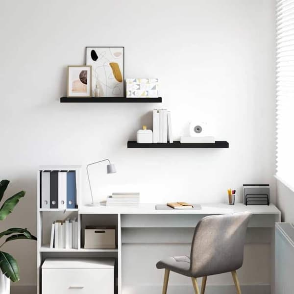 Maison Exclusive - Kelluvat seinähyllyt 2 kpl musta 80x23,5x3,8 cm MDF
