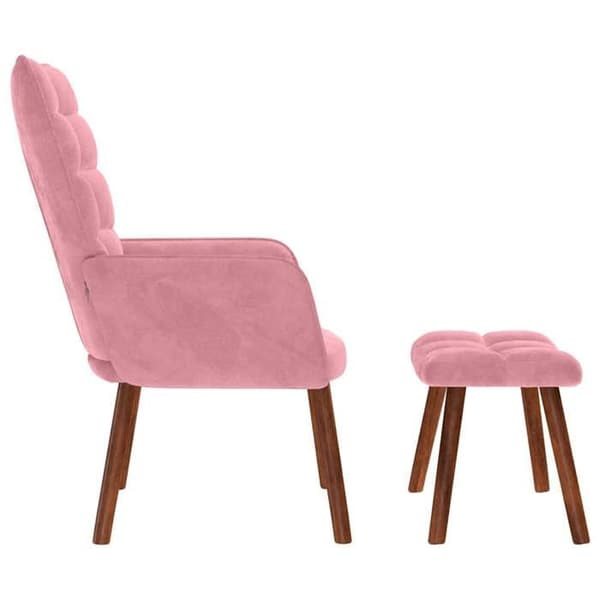 Maison Exclusive - Avkopplingsstol med fotpall i rosa sammet