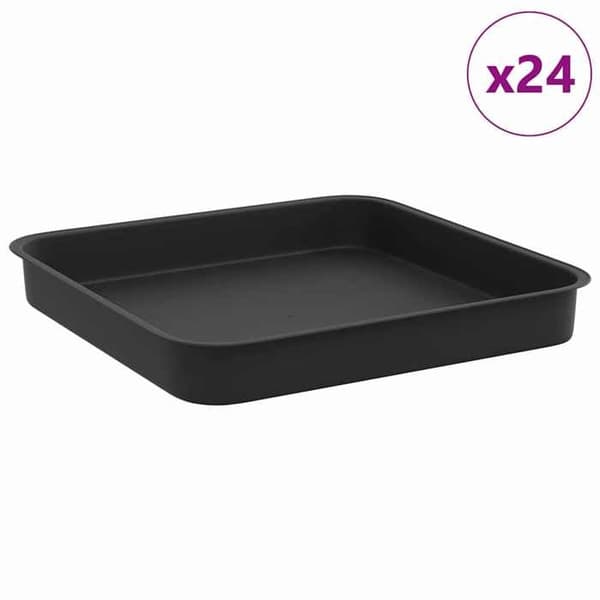 Blomsterbakke - EKSKLUSIV HUS - 15 x 15 x 2 cm - Sort - Plastik - Pakke med 24 stk. Sort