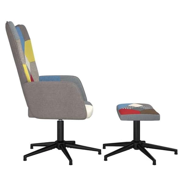 Maison Exclusive - Rentoutumistuoli jalkatuella, patchwork-kangas