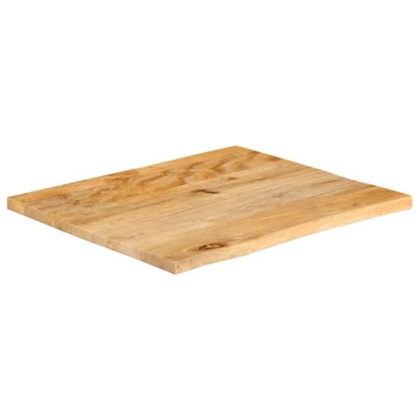 Bordplade af massivt mangotræ - Brun - 80x80x2,5 cm - Rustikke levende kanter Brun