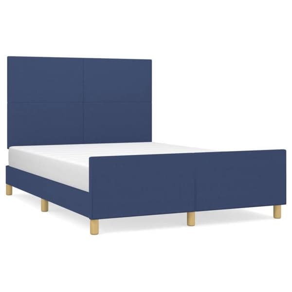 Maison Exclusive - Sengestel uden madras blå 140x190 cm stof