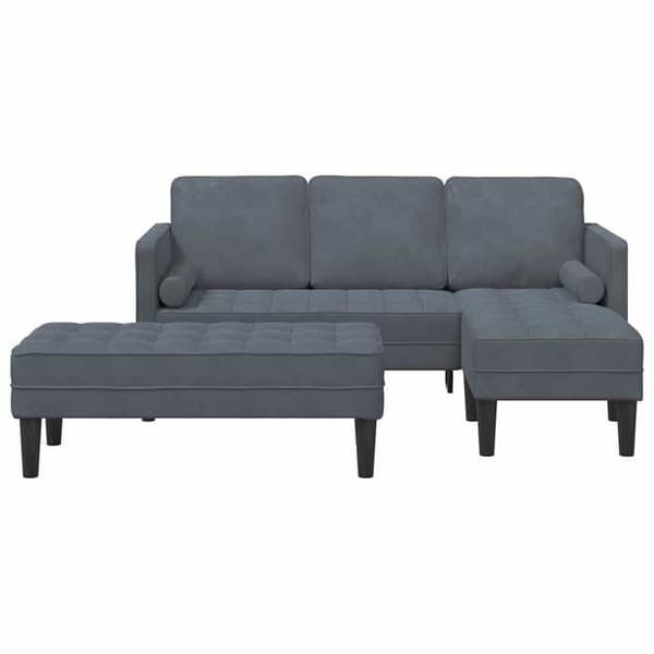 Maison Exclusive - 2-delars soffgrupp i mörkgrå polyester