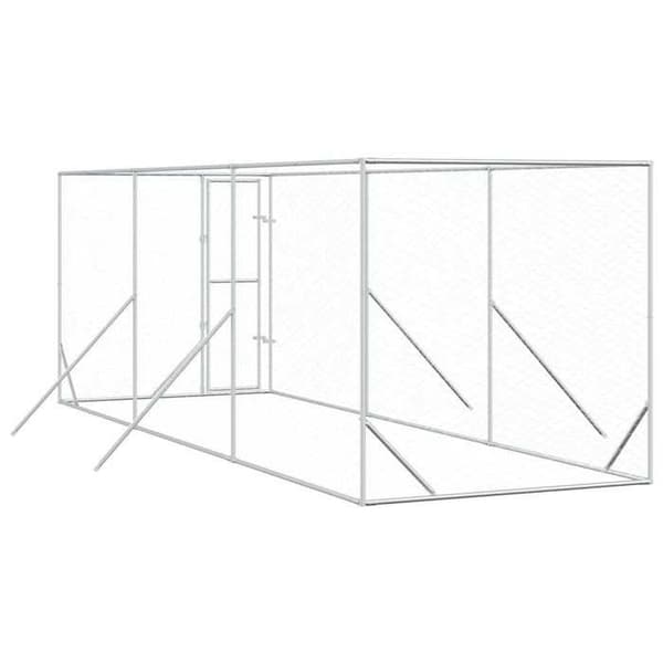 Maison Exclusive - Udendørs hundehus i sølv 2x6x2 m galvaniseret stål Silver