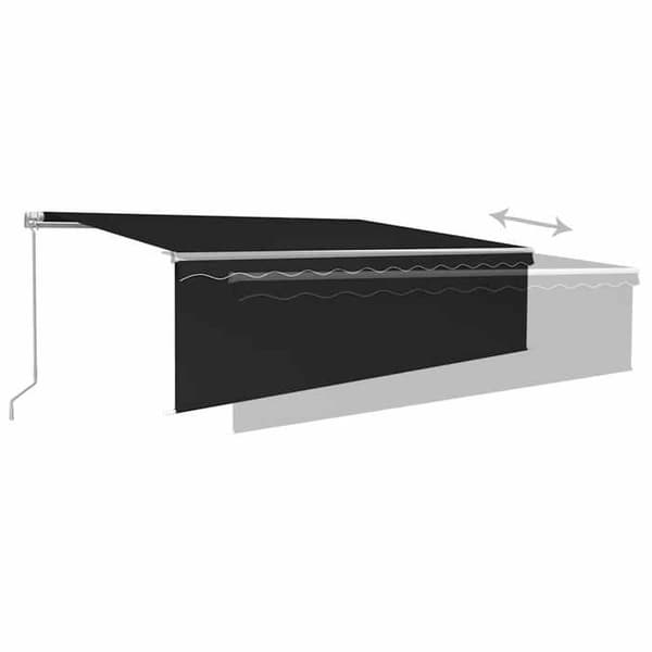 Fällbart tak - EXKLUSIVT HUS - 5x3 m - Manuell - Pulverlackerad aluminium - UV-skyddad polyesterduk antracit