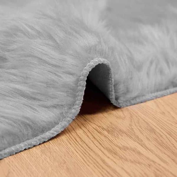 Matto - MAISON EXCLUSIVE - TAFALLA - Harmaa - 200x200 cm - Polyesteri tekoturkista Grå