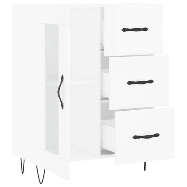 Maison Exclusive - Hvid glans buffet 69,5x34x90 cm Ingeniørtræ