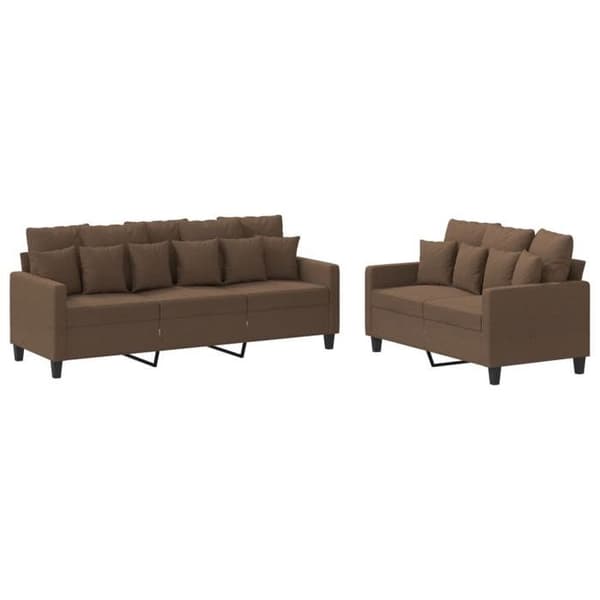 Maison Exclusive - Sæt af 2 sofaer med puder Brun Stof