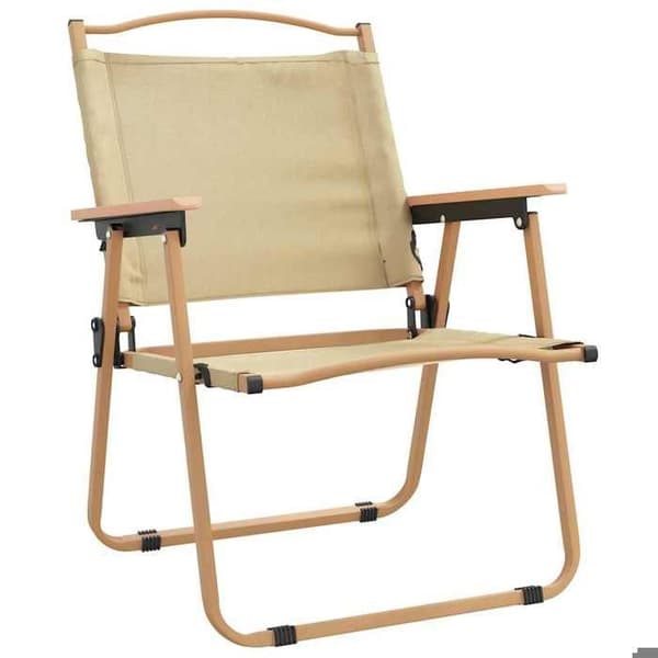 Maison Exclusive - Campingstolar set om 2 Beige 54x55x78 cm Oxfordtyg
