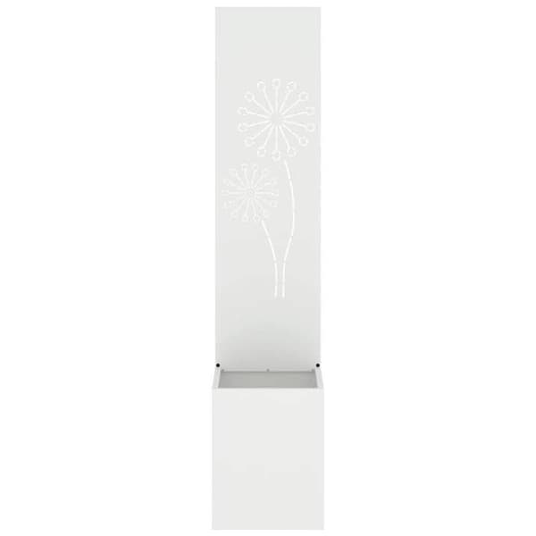 Havemur - EKSKLUSIV HUS - 32 x 32 x 150 cm - Robust stål - Mat finish - Velegnet til udendørs brug Vit