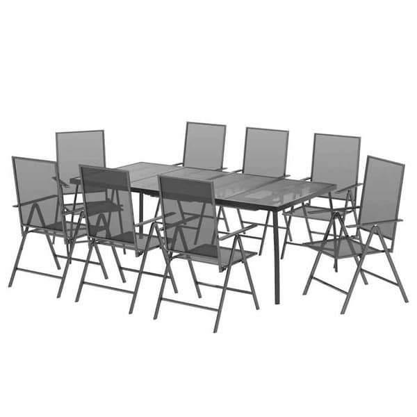 Maison Exclusive - Trädgårdsset 9 delar antracit stål