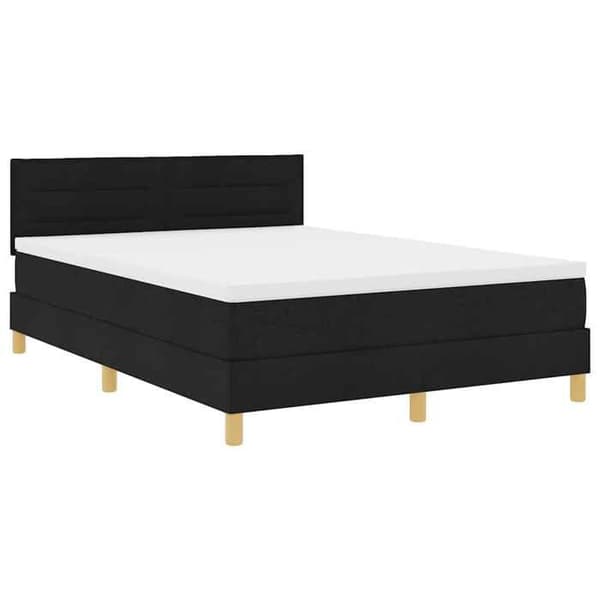 Maison Exclusive - LED-fjeder seng med sorte LED-striber 160 x 200 cm stof