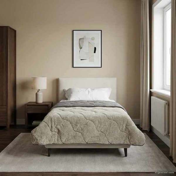 Kudde - EXKLUSIVT HEM - Vändbar - Ljusgrå - Vadderad - 135 x 200 cm Ljusgrått