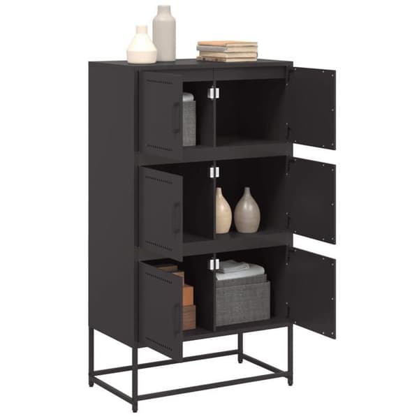 Maison Exclusive - Buffé svart 68,5x38,5x123,5 cm stål