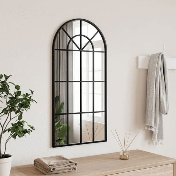 Maison Exclusive - Svart väggspegel 40x80 cm järnbåge