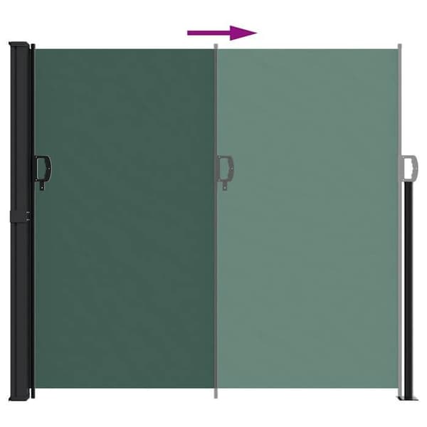 Sidelæns markise - EKSKLUSIV HUS - 180 x 600 cm - Mørkegrøn - 100% polyester PU - Manuel Mörkgrön
