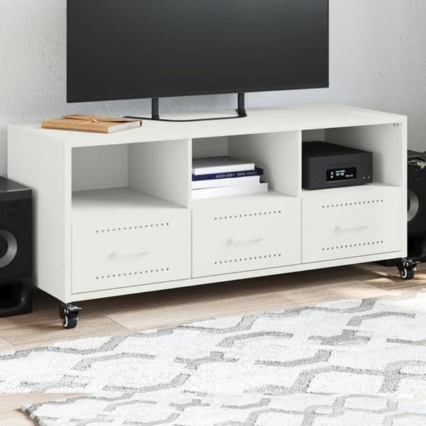 Maison Exclusive - TV-möbel vit 100,5x39x43,5 cm stål