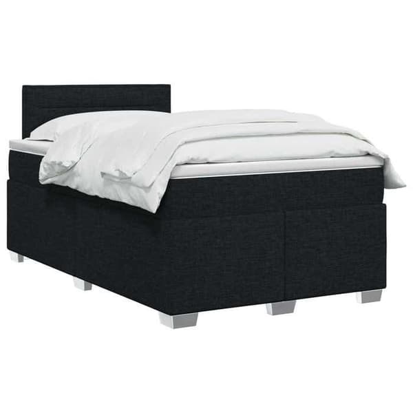 Maison Exclusive - Boxspring seng med madras Sort 120 x 200 cm Stof