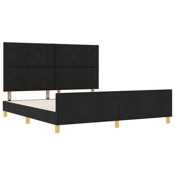 Maison Exclusive - Sengestel med hovedgærde Sort 180 x 200 cm stof
