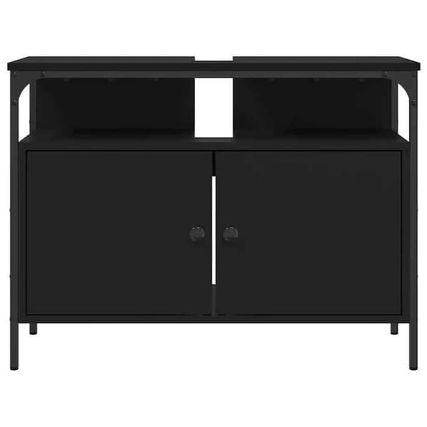 Maison Exclusive - Sort badeværelsesvaskeskab 80x30x60 cm