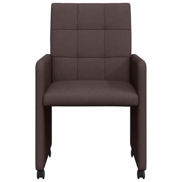 Maison Exclusive - Matstolar med hjul 2 st mörkbrun tyg