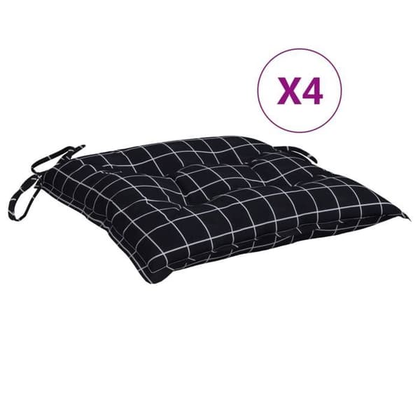 Maison Exclusive - Stolepuder sæt af 4 sorte tern 50x50x7 cm Svart
