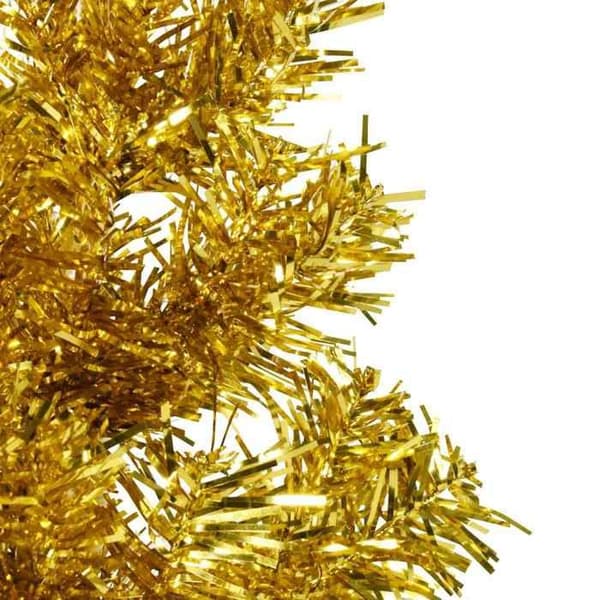 Maison Exclusive - Halv konstgjord julgran med guldstöd 120 cm Doré (stöd)