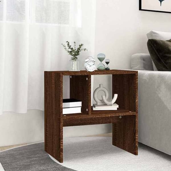 Maison Exclusive - Sidebord i brunt egetræ 50x30x50 cm Ingeniørtræ Brun ek