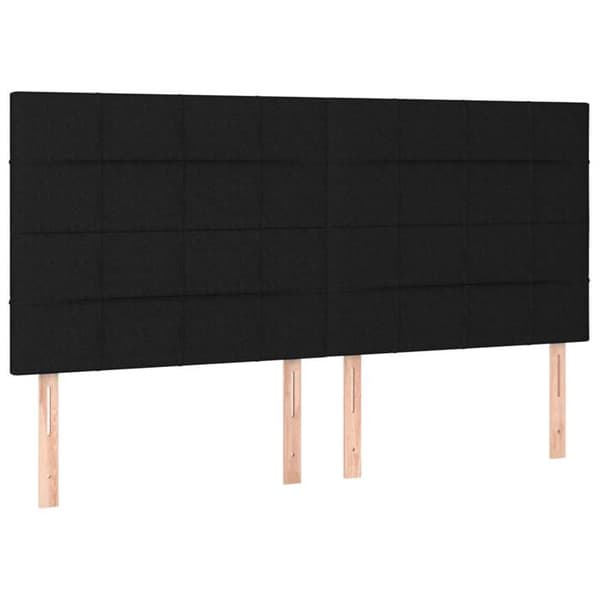 Maison Exclusive - Sengebund med lameller og madras sort 200x200 cm stof