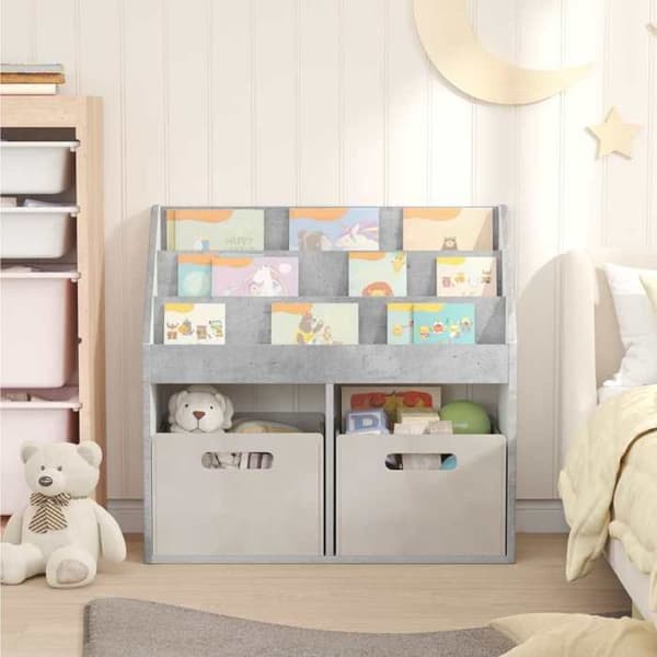 Maison Exclusive - Børnebibliotek Grå beton 72,5 x 29,5 x 69 cm