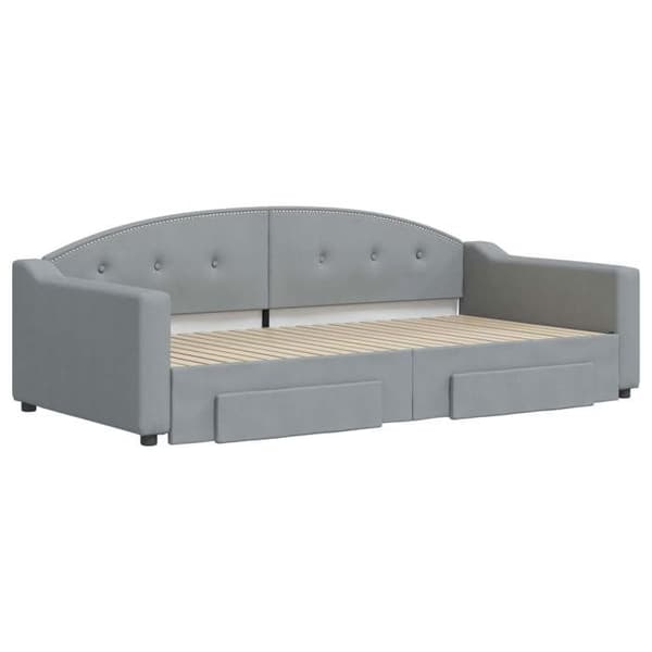 Seng i dag - EKSKLUSIV HUS - 100x200 cm - Sovesofa - 2 skuffer - Grå stof
