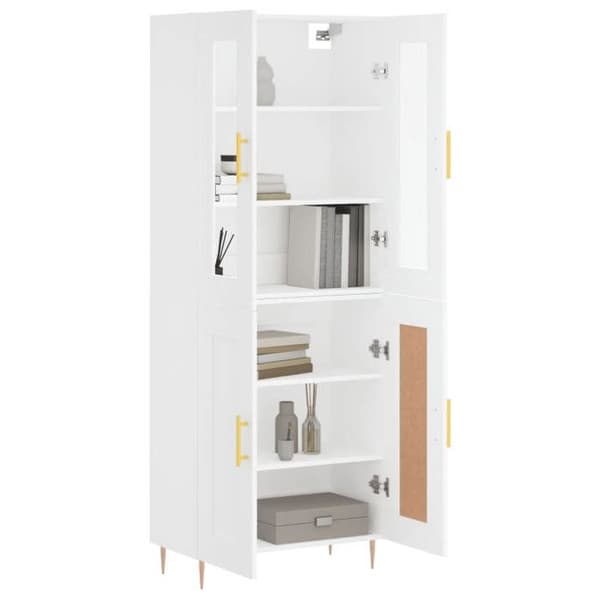 Maison Exclusive - Buffé hög Vit 69,5x34x180 cm Ingenjörsträ