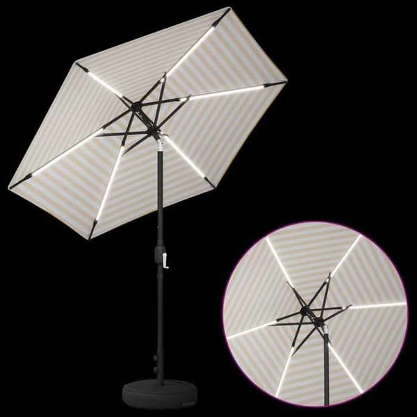 Maison Exclusive - Haveparasol med LED-lys og base 230 x 230 cm