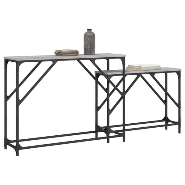 Maison Exclusive - 2 stk. konsolborde i sonoma grå ingeniørtræ
