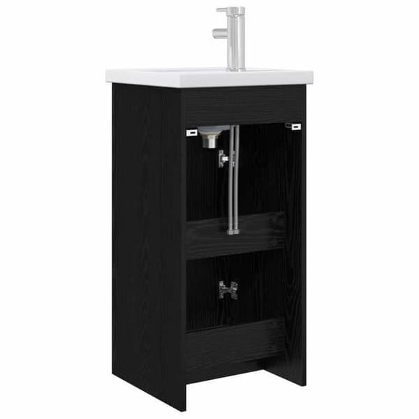 Maison Exclusive - Badeværelsesmøbel med vask, Sort eg 42 x 40 x 84,5 cm