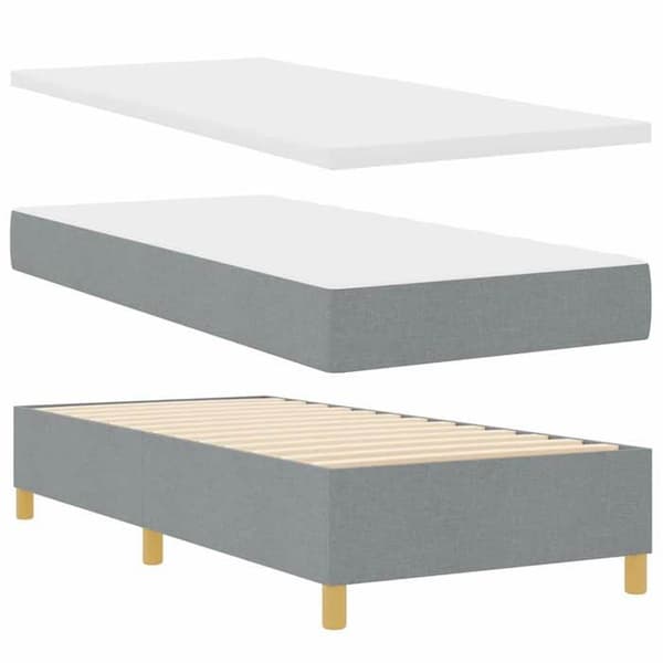 Maison Exclusive - Fjederseng med lys grå hovedgærde 200 x 80 cm stof