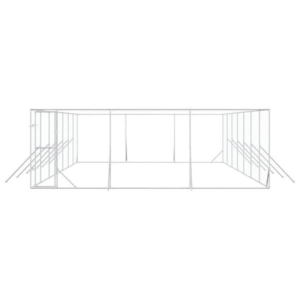 Maison Exclusive - Utomhus hundgård silver 6x14x2 m galvaniserat stål Silver