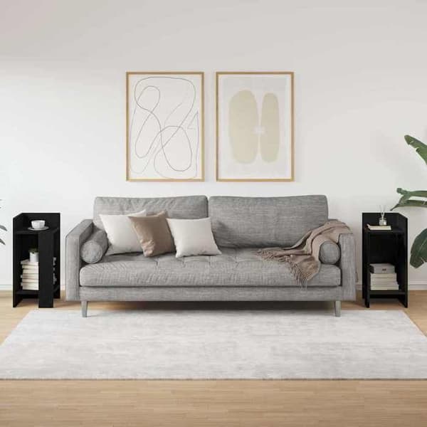 Maison Exclusive - 2 stk. sideborde med hylde sort 25,5x27x60 cm